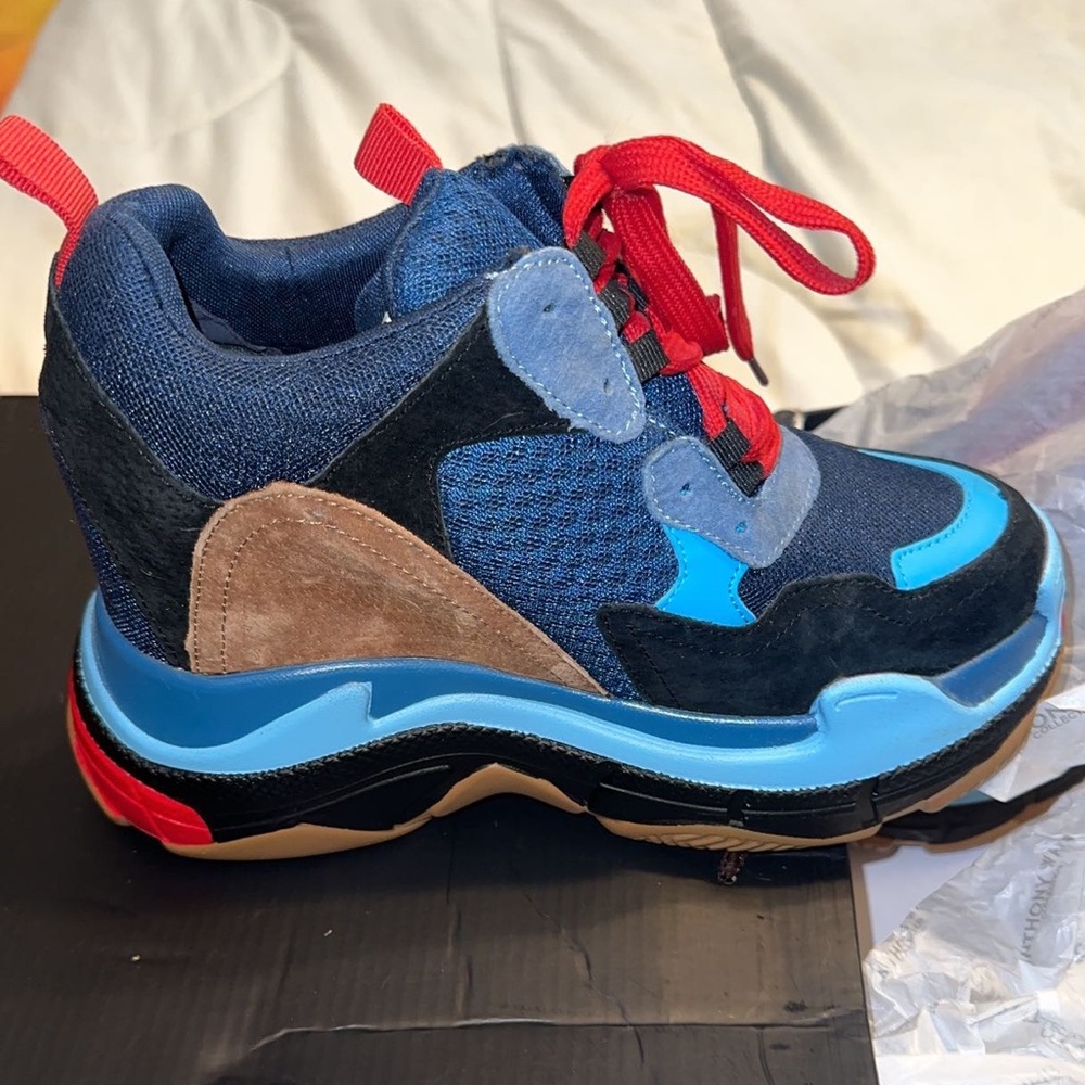 ANTHONY WANG PLATFORM SNEAKERS BLUEBERRY (Runs half size small) New - Picture 3 of 4